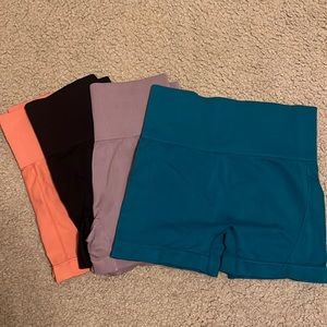 4 pack multicolored seamless gym shorts! Never worn!
